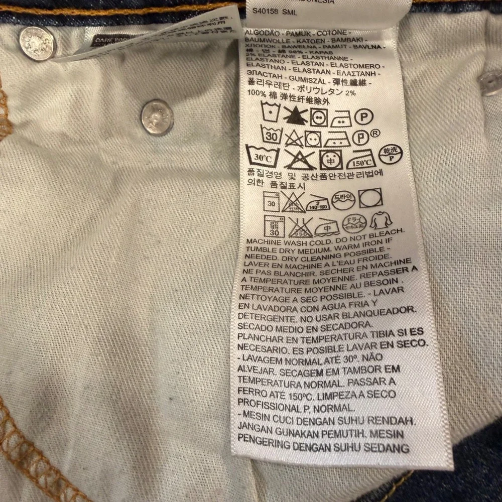 Levis 505 Regular Fit Dark Wash Straight Leg Denim‎ Jeans Mens 42x32 Blue